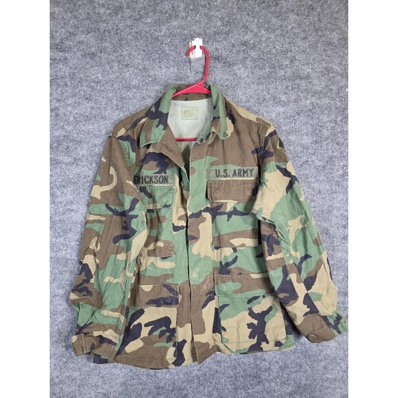 US Army BDU Jacket Mens Small Short Woodland Camo Combat Coat Ripstop ERICKSON - Picture 1 of 16